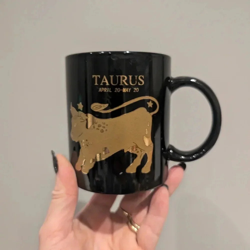 Black Taurus Zodiac Mug